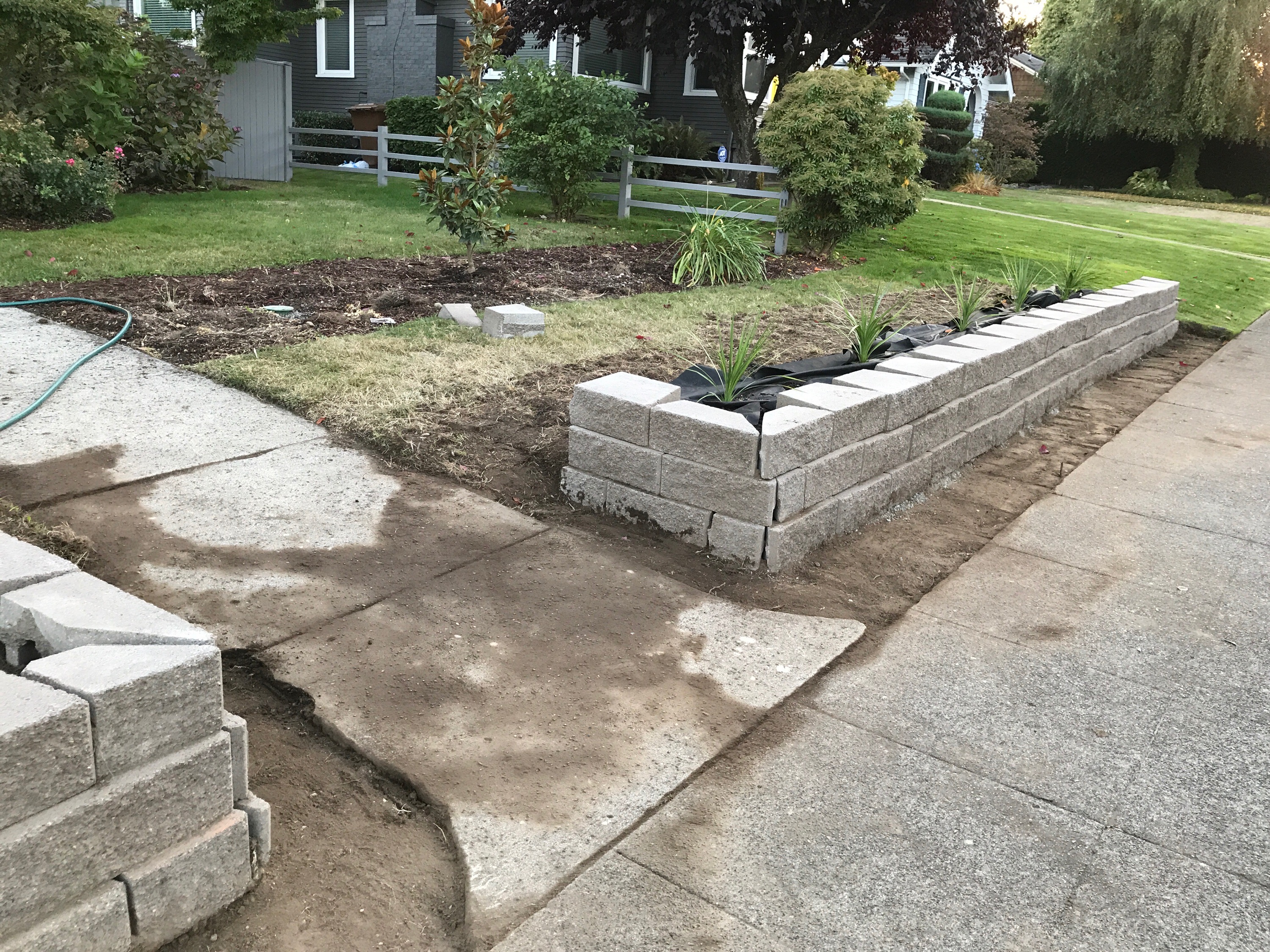 Front yard retaining deals wall